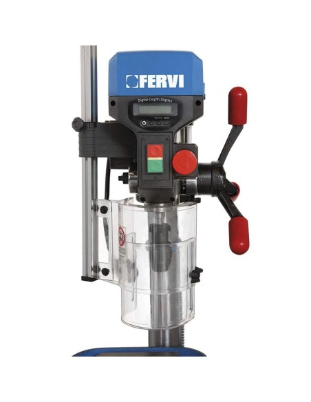2 - Trapano a colonna da banco con trasmissione a cinghia 550w Fervi 0260