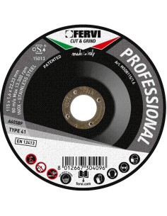 1 - Disco da sbavo ferro e metallo 115x6,5x22 mm aq professional Fervi msd8115/6.5