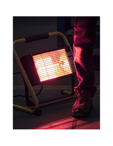 2 - Riscaldatore elettrico a raggi infrarossi ip20 con supporto 2000 w Fervi r610b