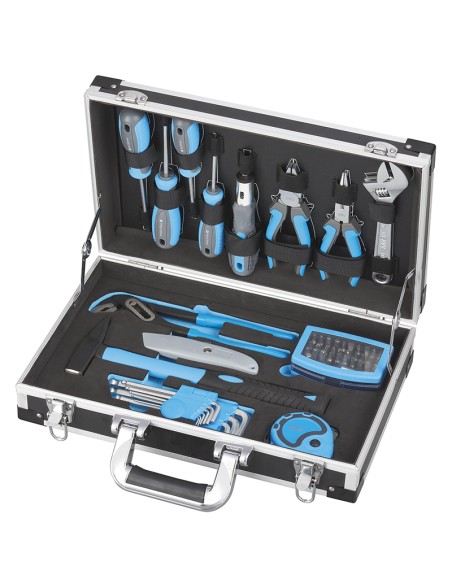 1 - Valigia cassetta set utensili attrezzi chiavi inserti 54 pezzi Fervi 0434