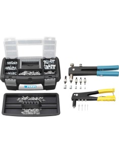 1 - Set 2 rivettatrici con rivetti normali e filettati e valigetta Fervi s018