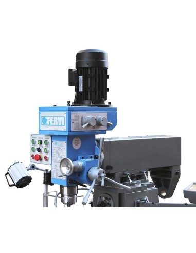 2 - Fresatrice fresa verticale universale a testa veloce 1,5 kw 400v Fervi f050u