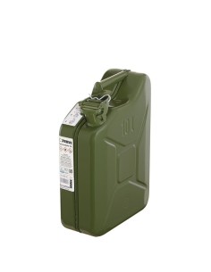 1 - Tanica in metallo verde 10 lt omologata per benzina e carburanti Fervi 0189/10c