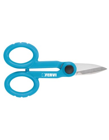 1 - Forbice forbici per elettricista taglio spella filo cavo lama inox Fervi 0672