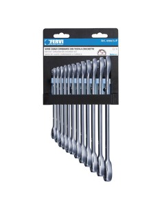 1 - Serie 12 chiave combinata con testa a cricchetto Fervi 0700/12p