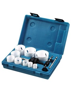 1 - Kit seghe a tazza installatore in valigetta 13 pz x trapano Fervi 0712/009