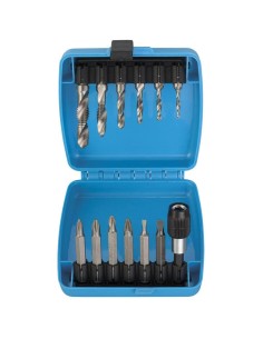 1 - Set utensili punta-maschio-svasatore e inserti trapano avvitatore 1/4 Fervi 0890