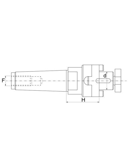 2 - Mandrino porta frese combinato 27 mm cono morse 4 Fervi 27/cm4