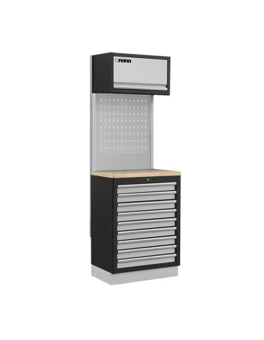 1 - Arredamento modulare officina mobili banchi armadi cassettiere Fervi a007r