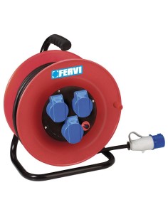 1 - Avvolgicavo prolunga elettrica cavo 30 m 3x2.5  industriale 230v Fervi a010/30