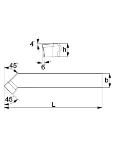 1 - Utensile iso 2 tornitura esterna destro 20x20 mm x tornio Fervi bras410320rp