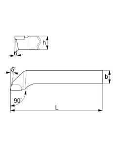 1 - Utensile iso 6 tornitura esterna destro 10x10 mm x tornio Fervi bras410410rp