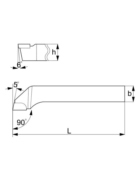 1 - Utensile iso 6 tornitura esterna sinistro 16x16 mm x tornio Fervi bras410416lp