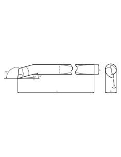 1 - Utensile iso 9 tornitura interna destro 25x25 mm x tornio Fervi bras411125rp