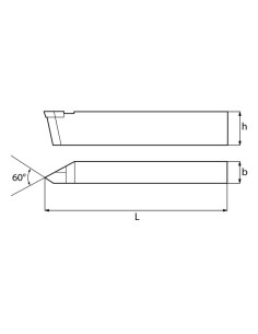 1 - Utensile din 282 filettatura esterna destro 16x16 mm x tornio Fervi brfe12rp
