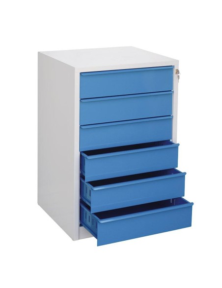2 - Cassettiera porta attrezzi utensili 6 cassetti officina garage Fervi c600