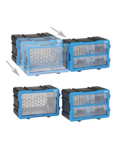 1 - Cassettiera modulare con 4 cassetti estraibili x officina Fervi c086/04c