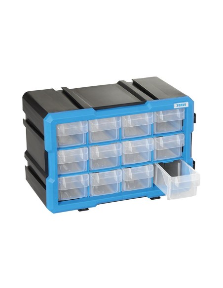 2 - Cassettiera modulare con 12 cassetti estraibili x officina Fervi c086/12t