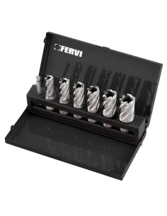 1 - Serie 12 frese 12 - 22 mm con attacco weldon x trapano magnetico Fervi f011/6