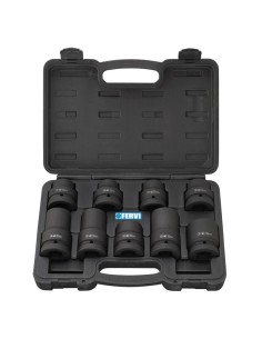 1 - Serie 9 bussole 1" a d impatto 21 - 38 mm Fervi i109
