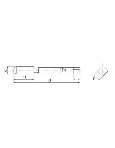 2 - Maschio a macchina per fori passanti m16 Fervi m002/16