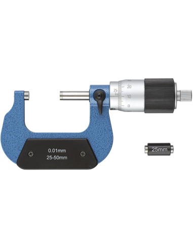 1 - Micrometro centesimale per esterni 25 - 50 mm Fervi m022/25/50
