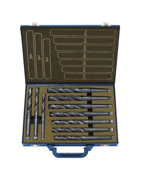1 - Set 10 punte hss x metallo attaco conico cm 14 - 23 mm Fervi p057