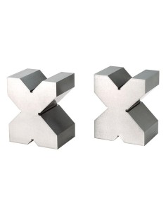 1 - Coppia prismi in acciaio rettificati 75 x 75 x 60 mm Fervi p200/1