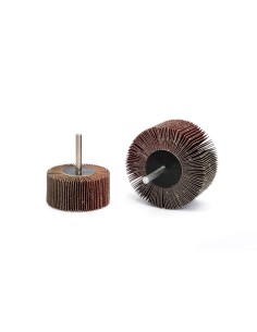 1 - Ruote in tela abrasiva corindone lamellari con gambo 30 x 20 x 6 mm grana 80