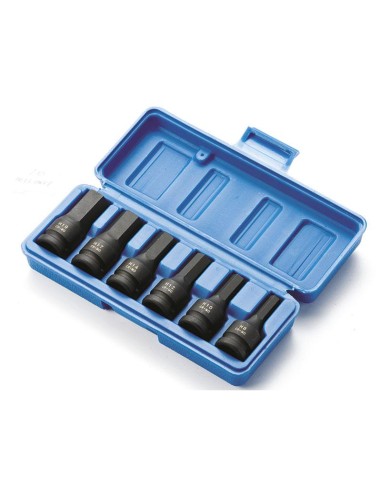 1 - Serie bussole esagonali maschio 8 - 19 mm ad impatto 1/2 Fervi si413m006