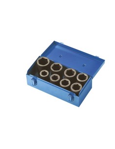 1 - Serie 8 bussole esagonali 26 - 38 mm ad impatto 3/4" Fervi si4e2n008