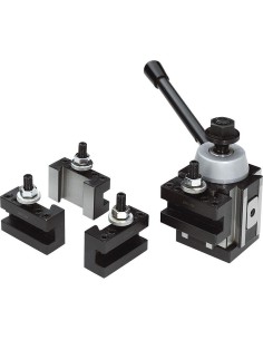1 - Torretta a cambio rapido con 3 portautensili 14 mm per tornio Fervi t0ab