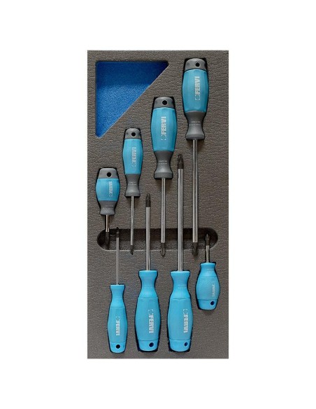 1 - Serie 16 giraviti a croce  in termoformato morbido Fervi tm01/18
