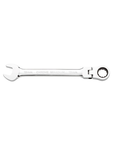 1 - Chiave combinata con testa a cricchetto snodata 10 mm Fervi 0690/10