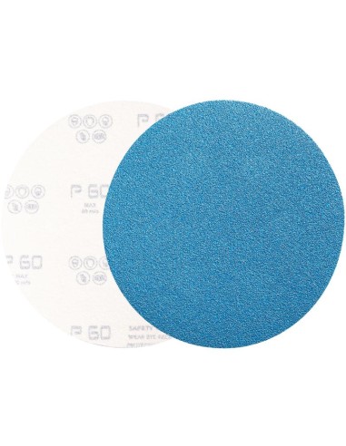1 - Disco abrasivo in zirconio velcrato 125 mm senza fori grana 60