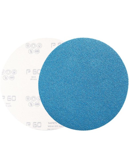 1 - Disco abrasivo in zirconio velcrato 125 mm senza fori grana 60