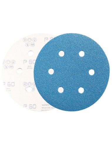 2 - Disco abrasivo in zirconio velcrato 125 mm senza fori grana 60