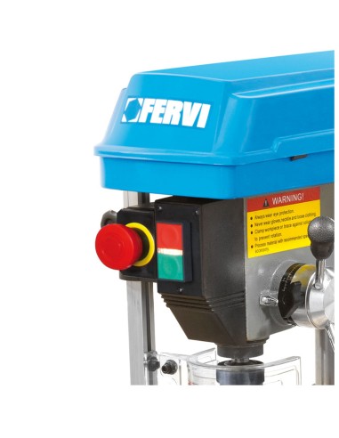 3 - Trapano a colonna da banco con trasmissione a cinghia 375w 230v Fervi 0011