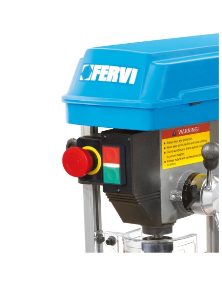 3 - Trapano a colonna da banco con trasmissione a cinghia 375w 230v Fervi 0011