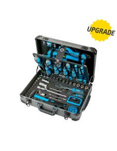 1 - Valigia a trolley completa di utensili attrezzi chiavi inserti 133pz Fervi 0110T
