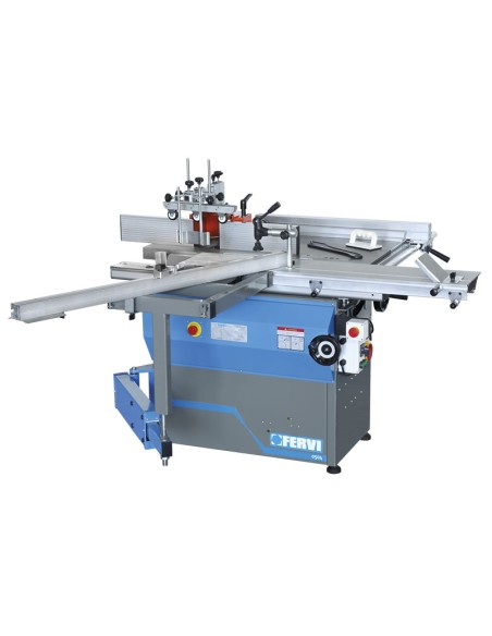2 - Squadratrice con toupie completa di carrello 230 v Fervi 0504