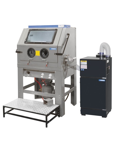 1 - Sabbiatrice a pressione con filtro hepa e separatore di polveri 230v Fervi 0615