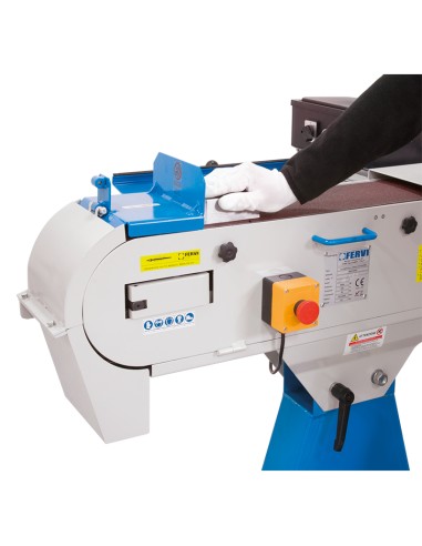 6 - Levigatrice a nastro inclinabile per metalli 2000x150 mm 400v Fervi 0691/400v