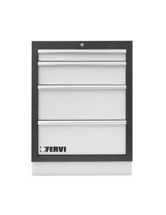 1 - Cassettiera a 4 cassetti 680x458x910 mm per officina Fervi a007/04