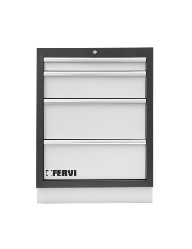 1 - Cassettiera a 4 cassetti 680x458x910 mm per officina Fervi a007/04