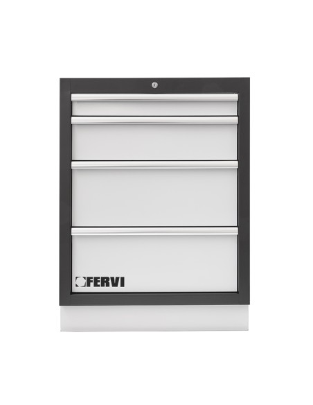 1 - Cassettiera a 4 cassetti 680x458x910 mm per officina Fervi a007/04