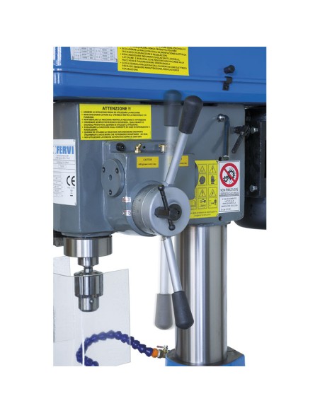 3 - Trapano a colonna ferro trifase trasmissione a cinghia 400v 11 kw Fervi t032da