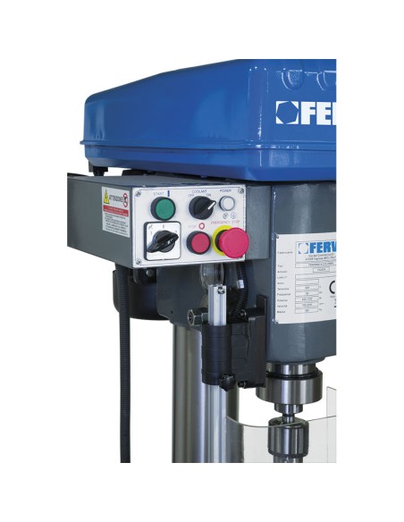 5 - Trapano a colonna ferro trifase trasmissione a cinghia 400v 11 kw Fervi t032da