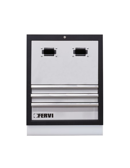 1 - Armadio basso per avvolgitubo 680x458x910 mm per officina Fervi a007/18