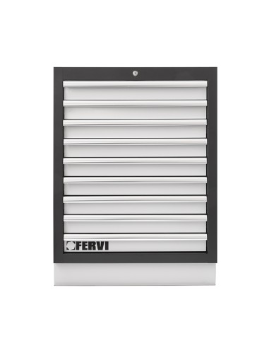 1 - Cassettira con 9 cassetti 680x458x910 mm per officina Fervi a007/20